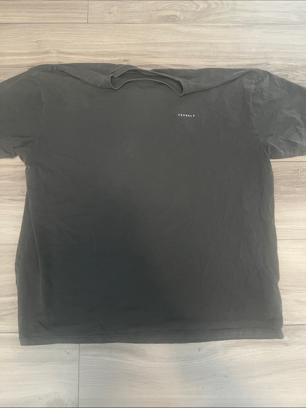 YoungLA Black Minimal Logo Short-Sleeve Tee